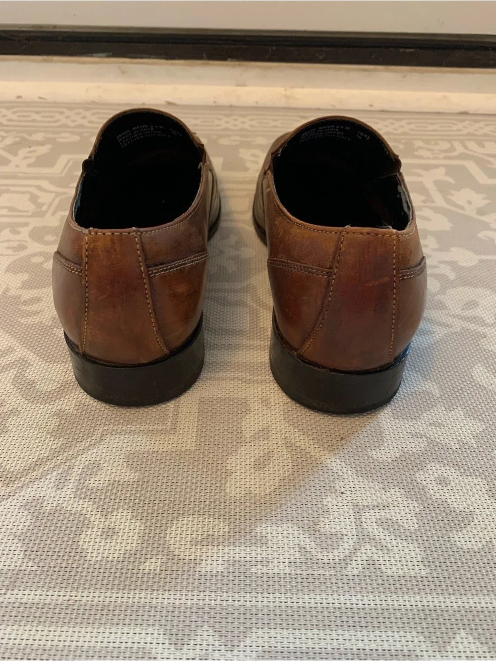 BOSTONIAN Square Toe Dress Loafers Men’s 8.5 M Brown Leather Slip-On 28246